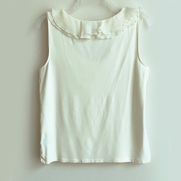 Ralph Lauren Sleeveless Ruffle Top Size L - Picture 2 of 6